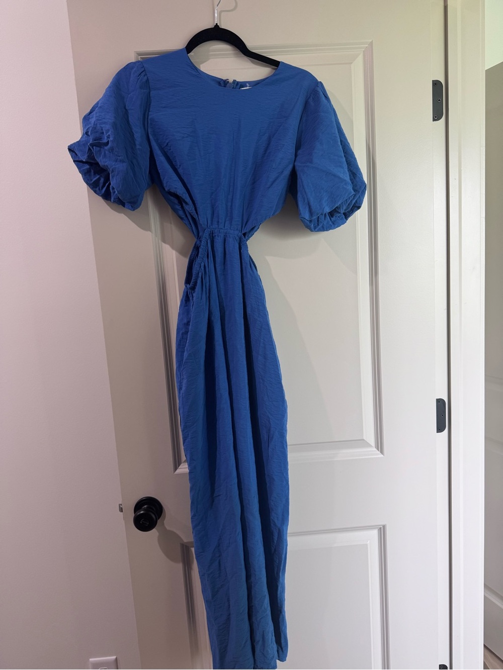 Abercrombie & Fitch Royal Blue Puff-Sleeve Maxi Dress